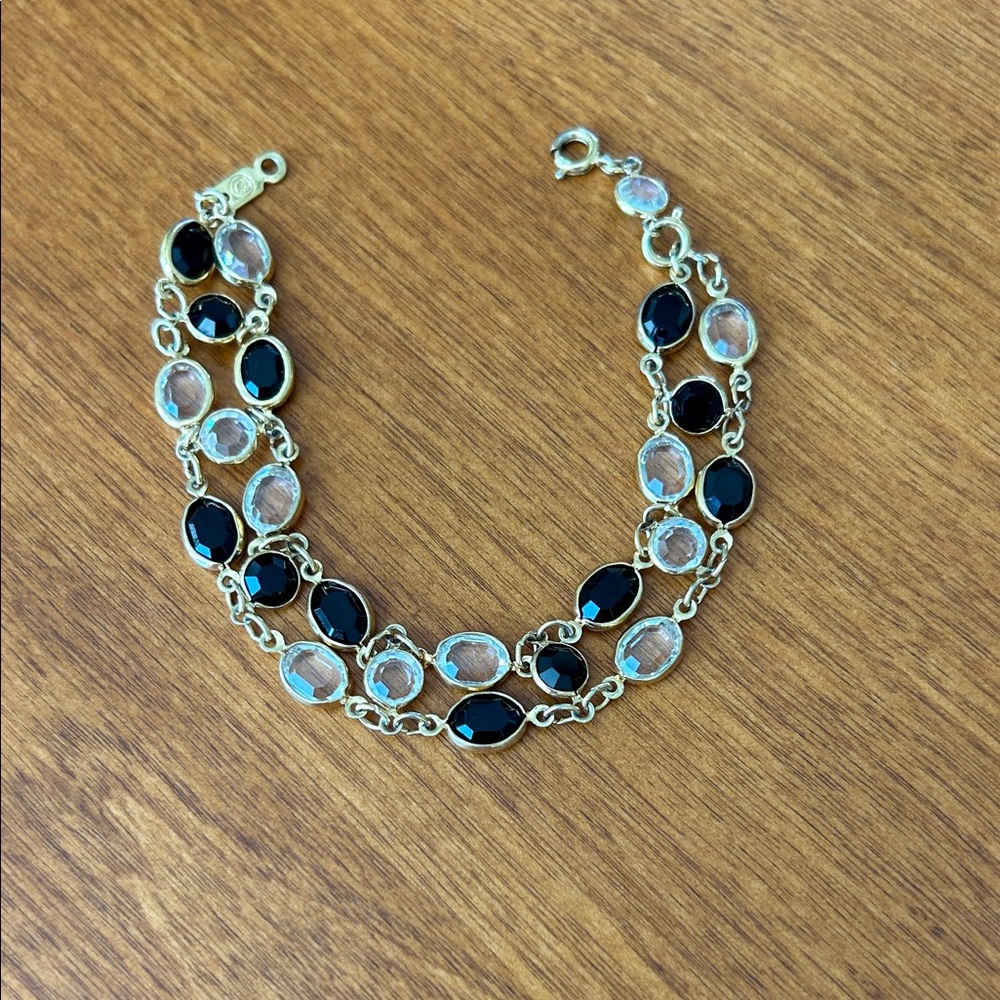 Swarovski Gold and Black Crystal Bracelet
